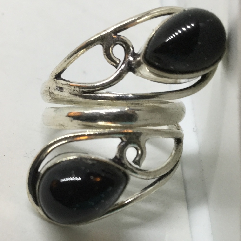 Black Onyx Silver Ring size 7